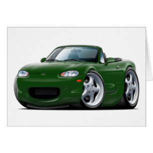 Miata grön bil 1999-05 hälsningskort