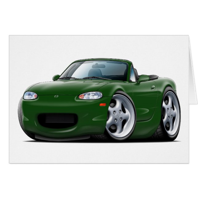 Miata grön bil 1999-05 hälsningskort (Framsidan Horizontal)