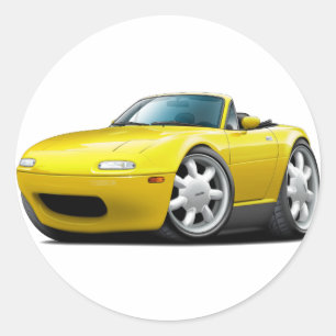 Miata gul bil 1990-98 runt klistermärke