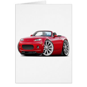 Miata röd bil 2006-08 hälsningskort