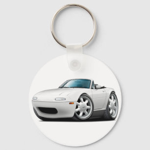 Miata vitbil 1990-98 nyckelring