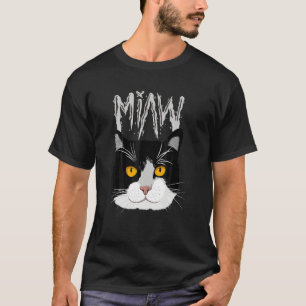 Miaw Kattansikte Och Söt Katt T Shirt