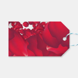 Mic and match red Petal gift tags Presentetikett