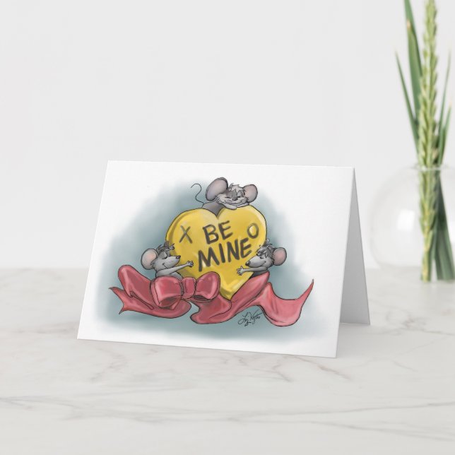 Mic, Mac och Moe:s glada Alla hjärtans dag Kort (Framsida)