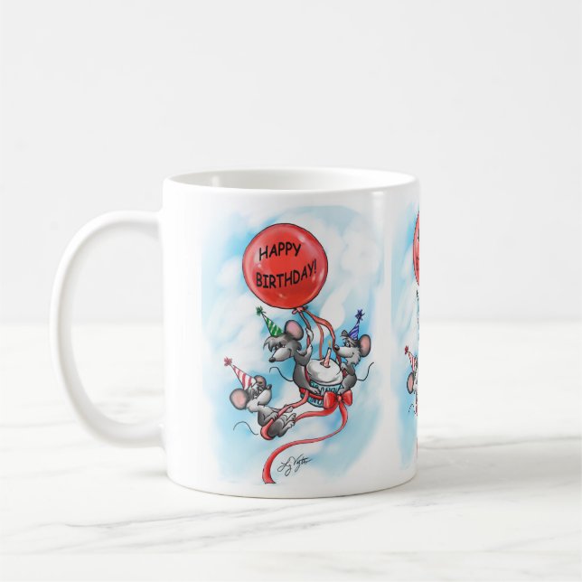 Mic, Mac och Moes Grattis på födelsedagen Firande Kaffemugg (Vänster)