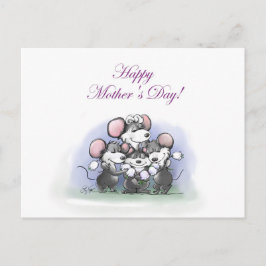 Mic, Mac och Moes Lycklig Mors dag Helg Vykort