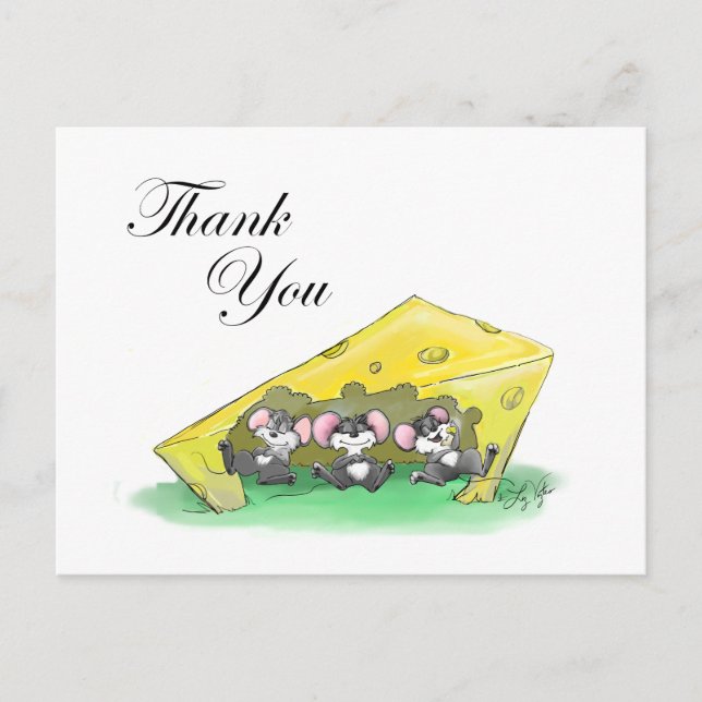 Mic, Mac och Moes tackfest Helg Vykort (Framsida)