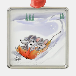 Mic, Mac och Moes Winter Helgdag Square Ornament