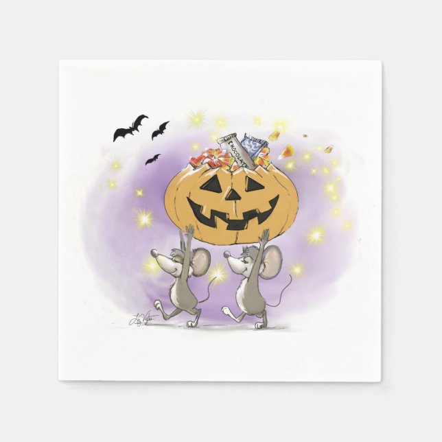 Mic & Mac's Happy halloween Pumpkin Treats Pappersservett (Framsidan)