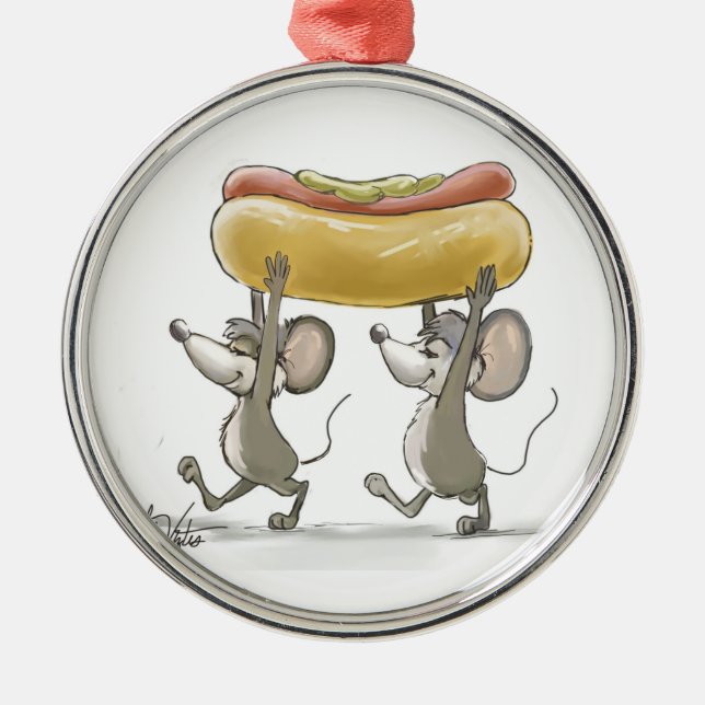 Mic & Mac's Picnic Premium Round Ornament (Framsidan)