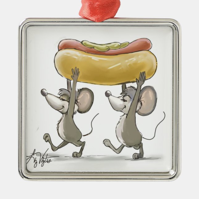 Mic & Mac's Picnic Premium Square Ornament (Framsidan)