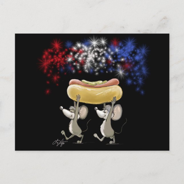 Mic och Mac's 4:e juli-kväll-vykort Vykort (Framsida)