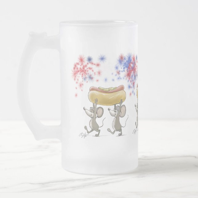 Mic och Mac's 4:e juli Nattdag Picnic Frosted Mugg (Vänster)