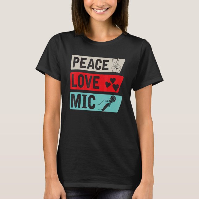 Mic Players Mic Music i Kärlek Mic Instrument Mic  T Shirt (Framsida)