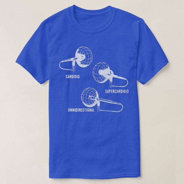 Mic Plocka Up Mönster Music Recording Microphone T Shirt (Design framsida)