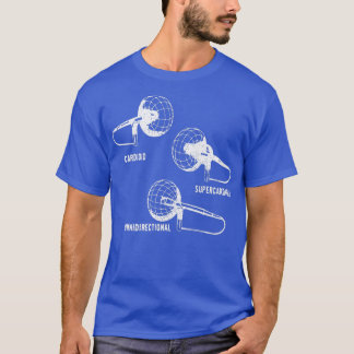 Mic Plocka Up Mönster Music Recording Microphone T Shirt