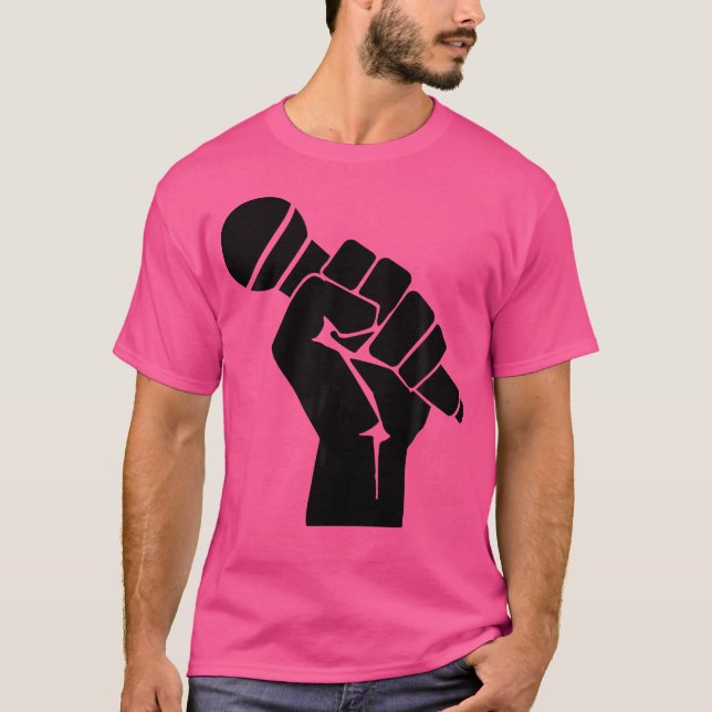 Mic Raise - Old school Hip hop Microphone Graphic T Shirt (Framsida)