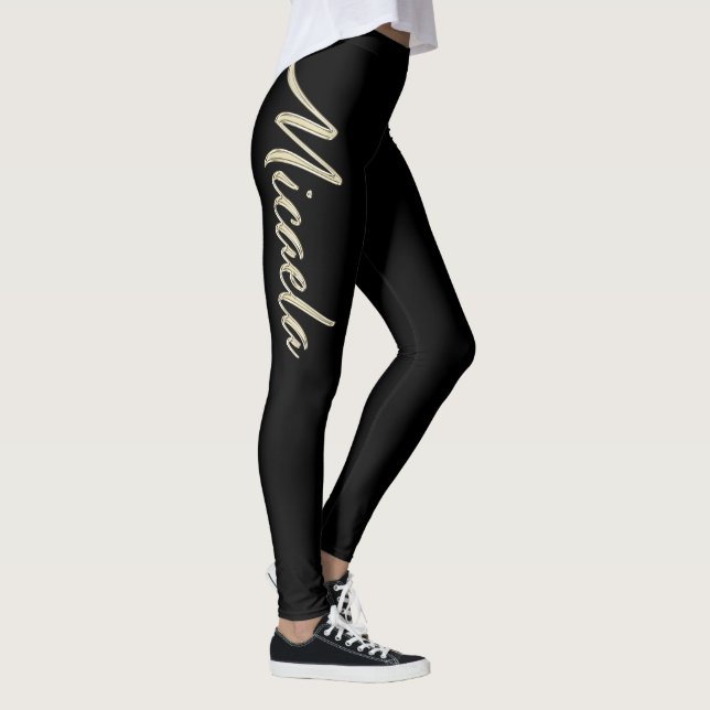 Micaela white gold Handwriting Hose Leggings (Höger)
