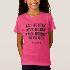 Micah 6:8 Act Justalt Black Borded Text T Shirt