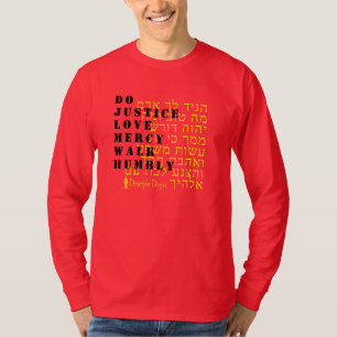 Micah 6:8 Hebreiska skjortan med lång sleeve T Shirt