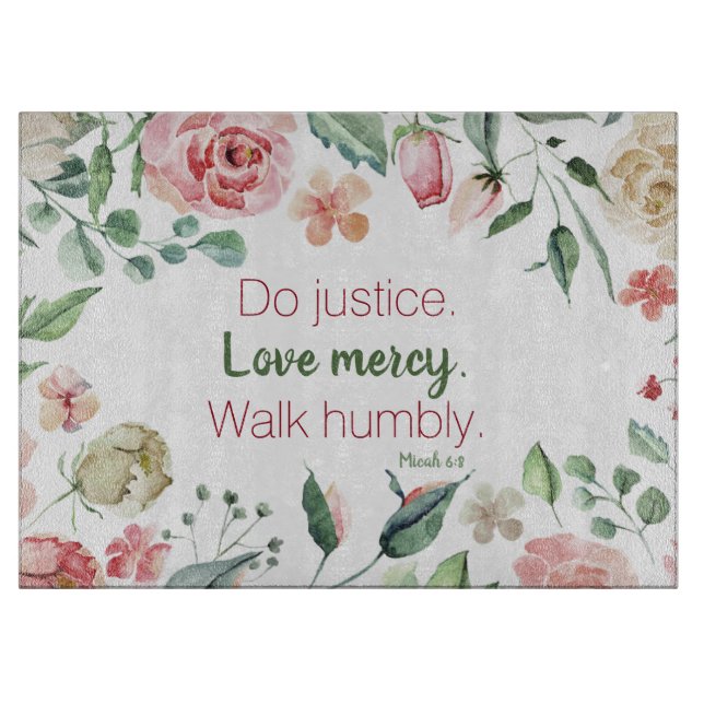 Micah 6:8 Rosa Blommigt vattenfärg (Framsidan)