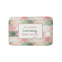 Micah 6:8 Rosa Diamond Geometric Bath Mat