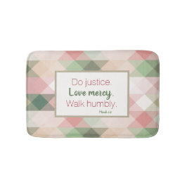 Micah 6:8 Rosa Diamond Geometric Bath Mat Badrumsmatta