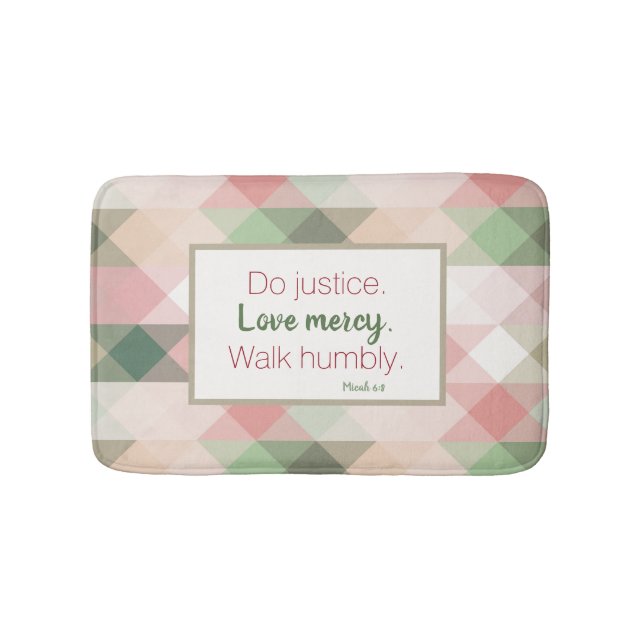 Micah 6:8 Rosa Diamond Geometric Bath Mat Badrumsmatta (Framsidan)