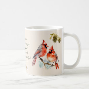Micah 6:8 - Sång Bird Mugg med kardinaler