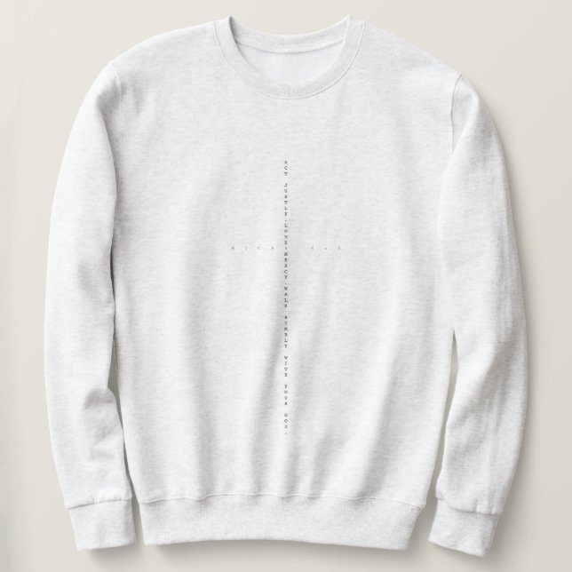 Micah 6:8 Sötskjorta Lång Ärmad Tröja (Design framsida)