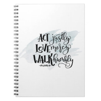 Micah 6:8 Spiral bärbar dator Anteckningsbok