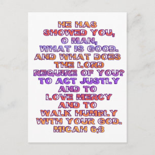 Micah 6:8 vykort
