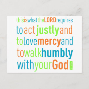 Micah 6:8 vykort