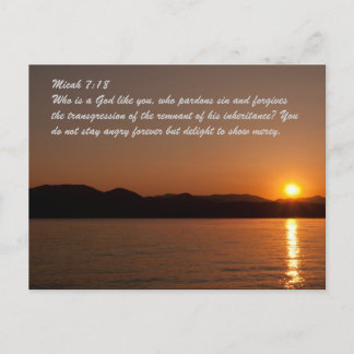 Micah 7:18 Vem är en Gud som du, som avger synd Vykort