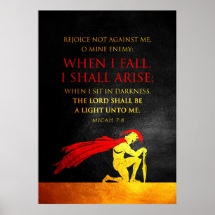 Micah 7:8 Bibelverse Poster
