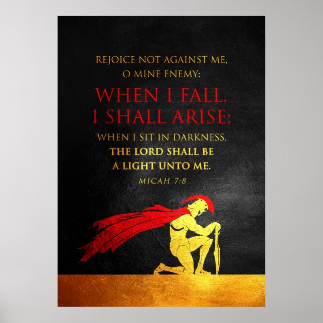 Micah 7:8 Bible Verse Poster (Framsidan)
