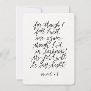 Micah 7:8 Handletterad bibelverse  Tack Kort