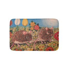 Mice And flowers Small Bath Mat Badrumsmatta