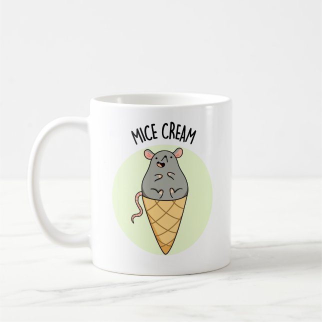 Mice Cream Funny Ice Cream Pun Kaffemugg (Vänster)
