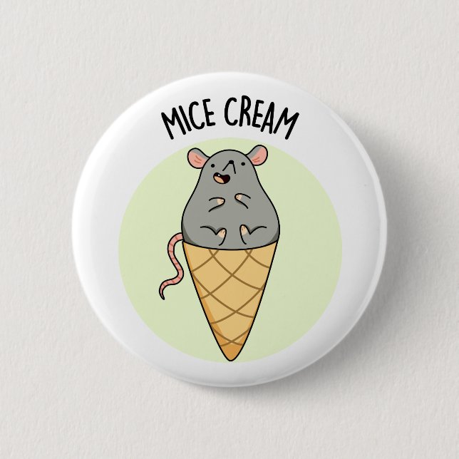 Mice Cream Funny Ice Cream Pun Knapp (Framsida)
