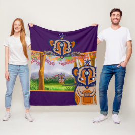 Mice creatures in the field Fleece Blanket