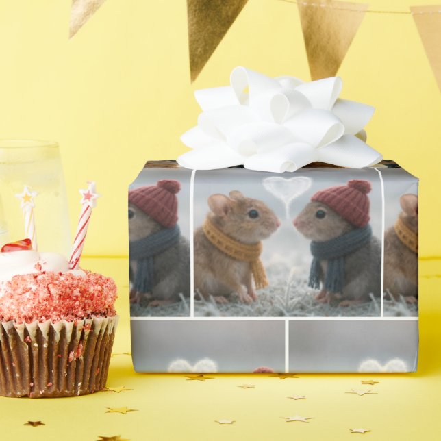 Mice With a Frosty Heart Presentpapper (Födelsedagsfest)