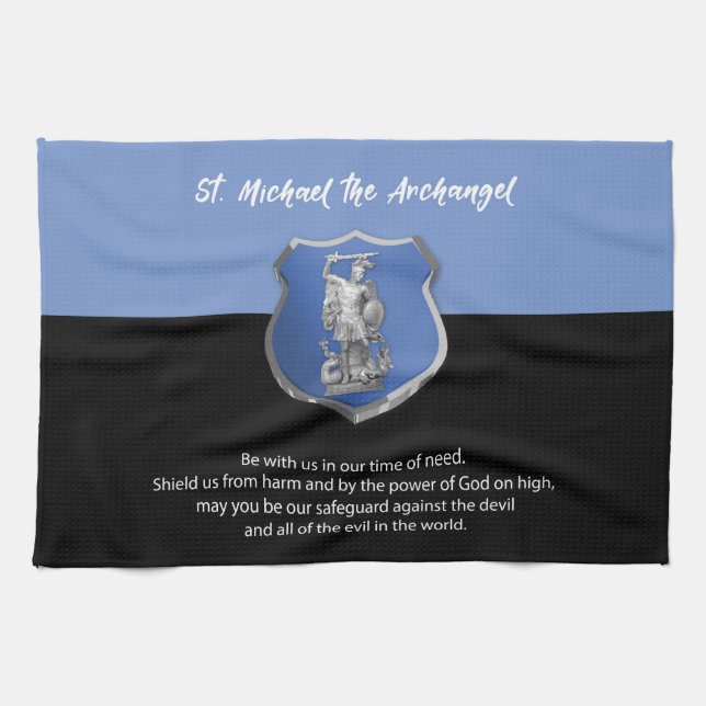 Michael Archangel Prayer tänker på dig Kökshandduk (Horisontell)