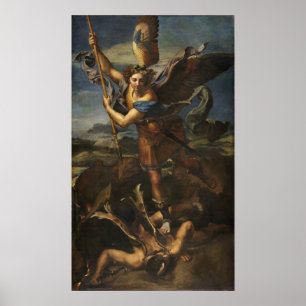 Michael beseats Satan Poster