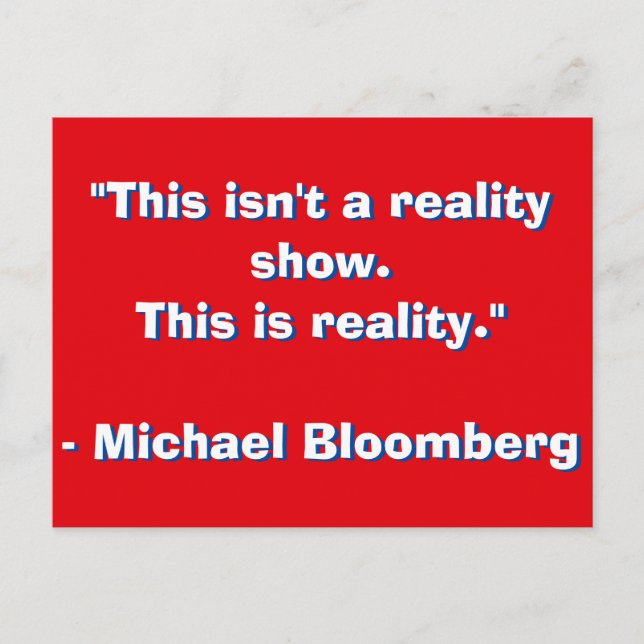 Michael Bloomberg-citat Vykort (Framsida)