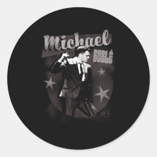 Michael Bublã© på Mic Stil Runt Klistermärke