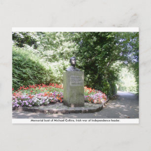 Michael Collins Memorial bust, Dublin Ireland. Vykort