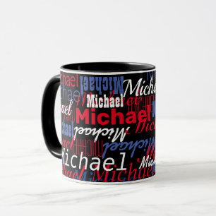 Michael Custom Name Black Mugg