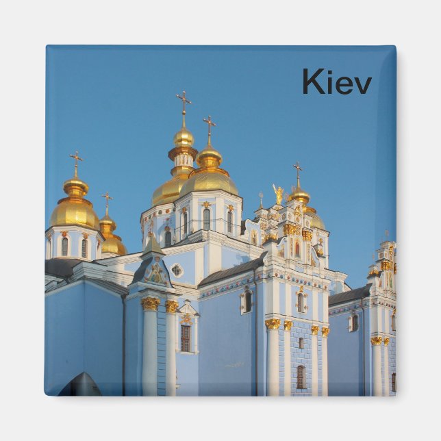 Michael gyllene kopior i katedralen i Kiev Magnet (Framsidan)