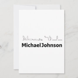 Michael Johnson Name with Hieroglyphs Art Julkort